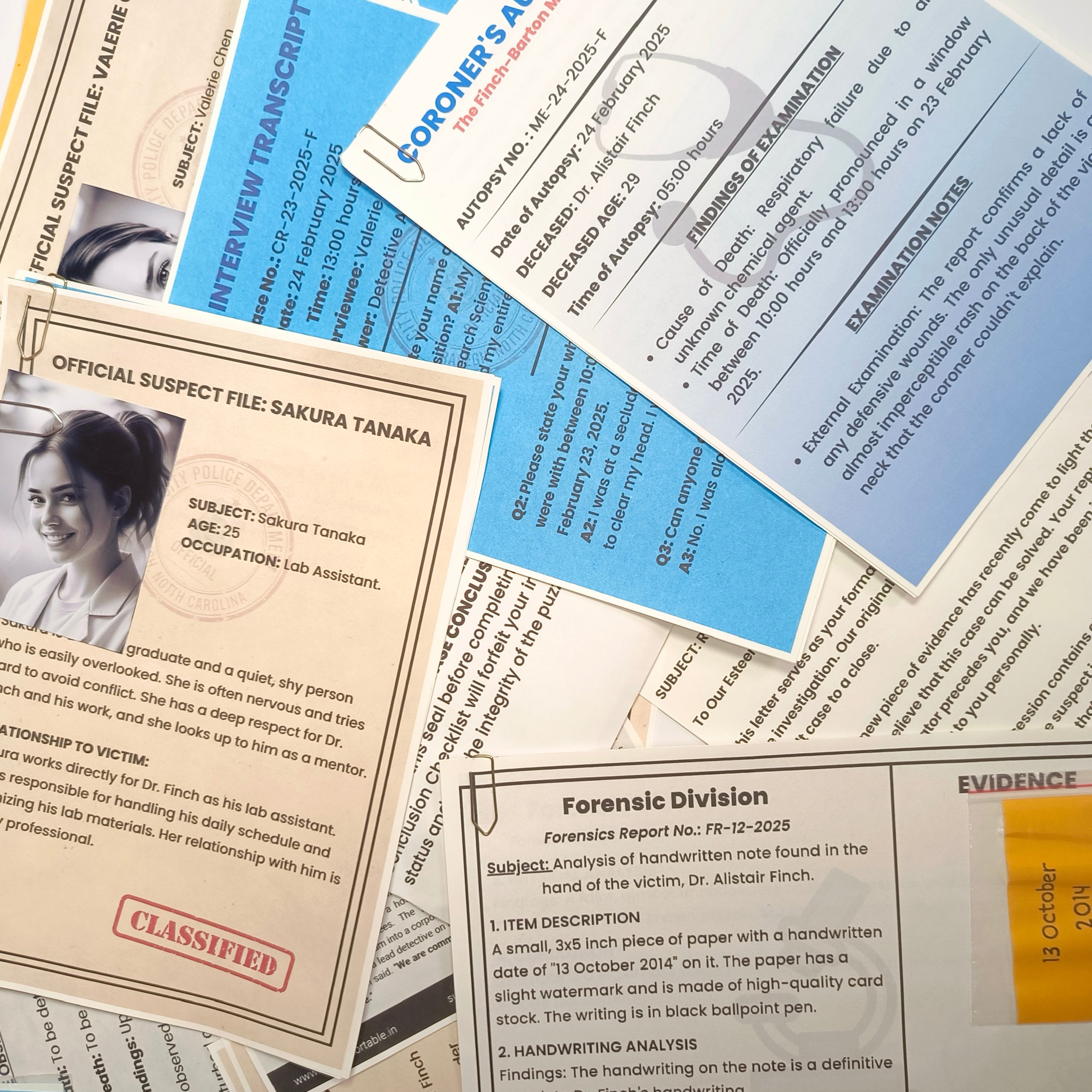 The Finch Anomaly | Corporate Cold Case Murder Mystery Case